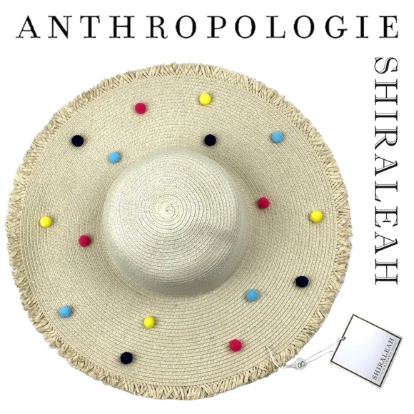 Anthropologie SHIRALEAH | Florence Pom Pom Sun Hat - Picture 2 of 13